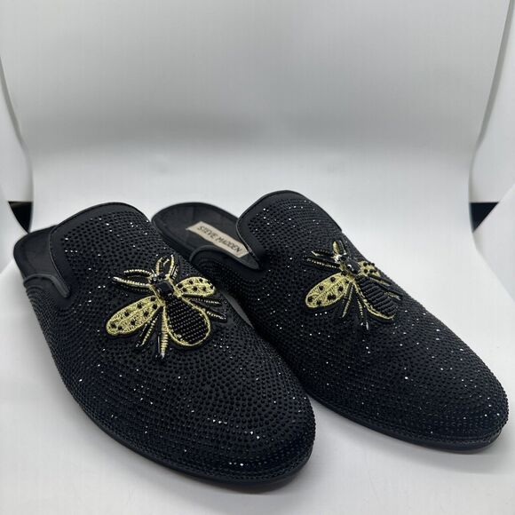 Steve Madden Other - Steve Madden Men's Black Loafers Bees Rhinestone 10 M